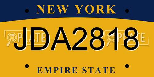 JDA2818 New York License Plate