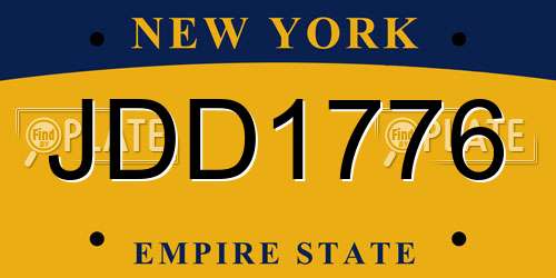 JDD1776 New York License Plate