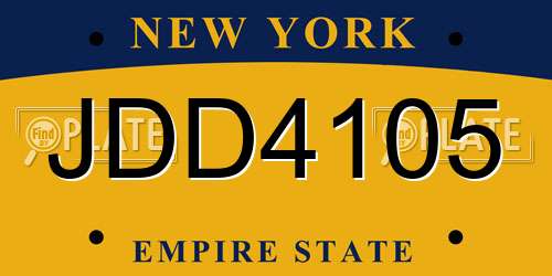 JDD4105 New York License Plate