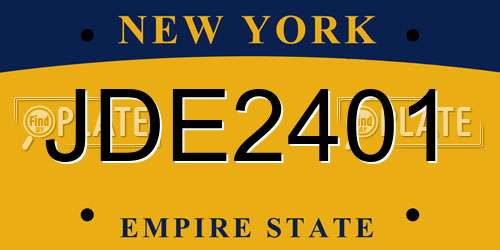 JDE2401 New York License Plate