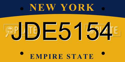 JDE5154 New York License Plate