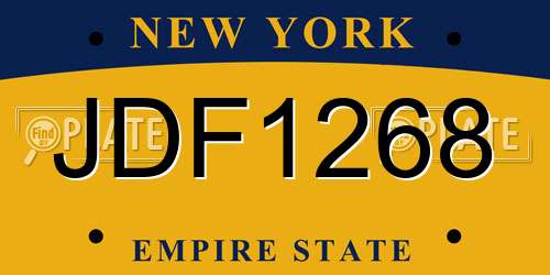 JDF1268 New York License Plate
