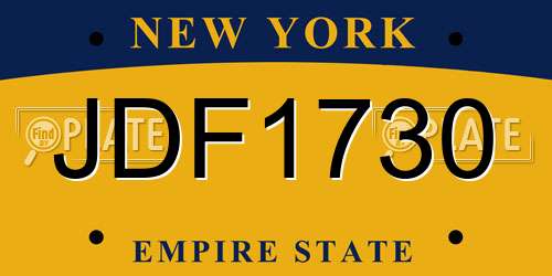 JDF1730 New York License Plate