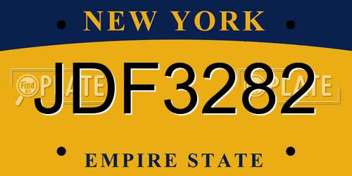 JDF3282 New York License Plate