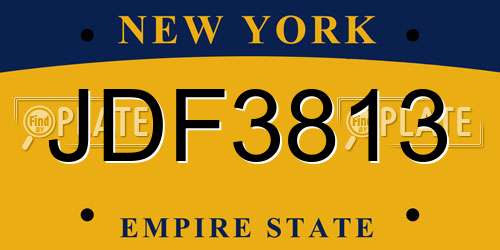 JDF3813 New York License Plate