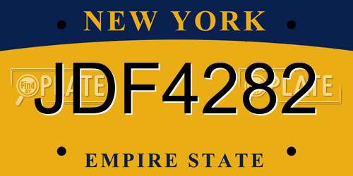 JDF4282 New York License Plate
