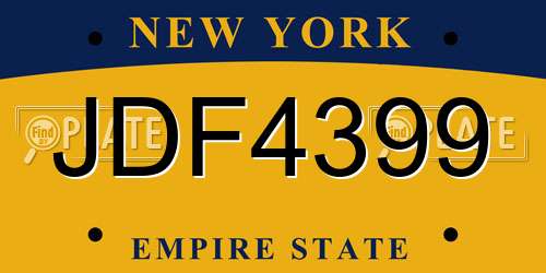 JDF4399 New York License Plate