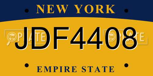 JDF4408 New York License Plate