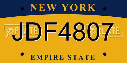 JDF4807 New York License Plate