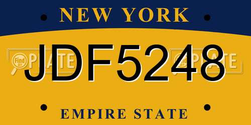 JDF5248 New York License Plate