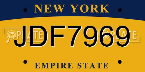 JDF7969 New York License Plate
