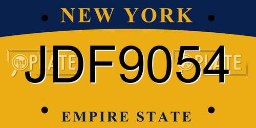 JDF9054 New York License Plate