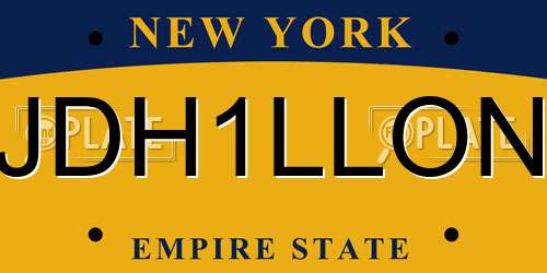 JDH1LLON New York License Plate