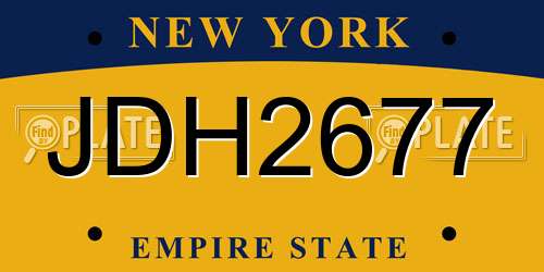 JDH2677 New York License Plate