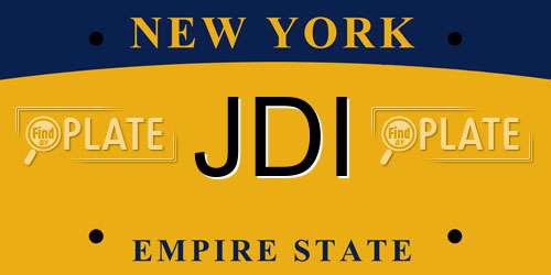 JDI New York License Plate