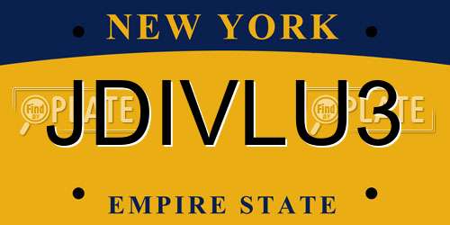 JDIVLU3 New York License Plate