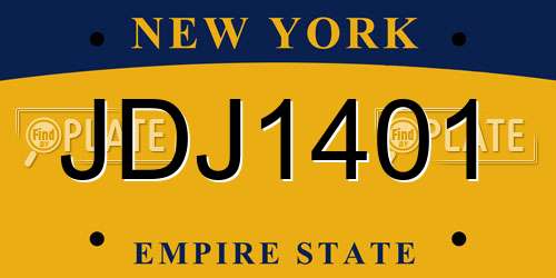 JDJ1401 New York License Plate