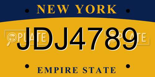 JDJ4789 New York License Plate