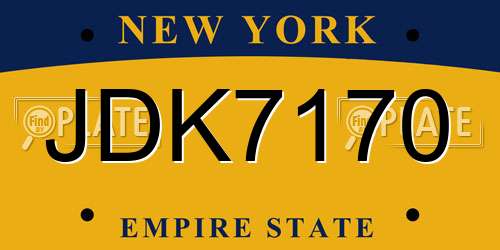 JDK7170 New York License Plate