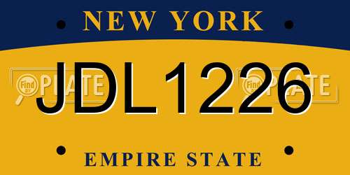 JDL1226 New York License Plate