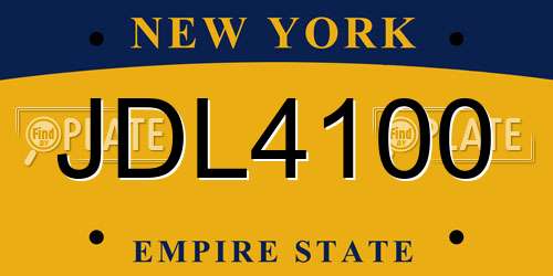 JDL4100 New York License Plate