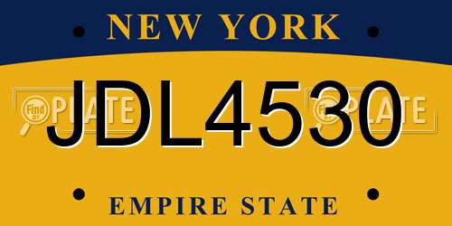 JDL4530 New York License Plate