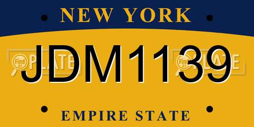 JDM1139 New York License Plate