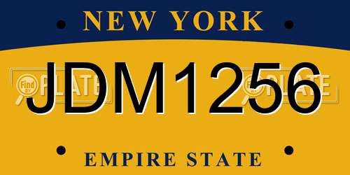 JDM1256 New York License Plate