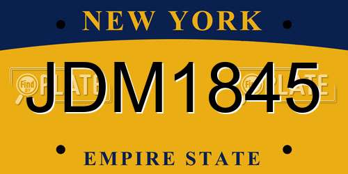 JDM1845 New York License Plate