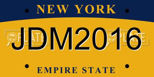 JDM2016 New York License Plate