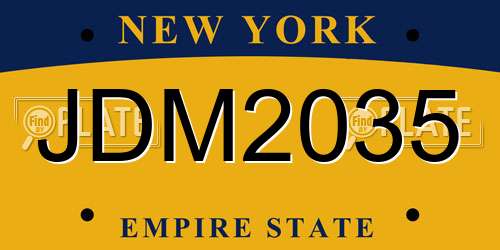 JDM2035 New York License Plate