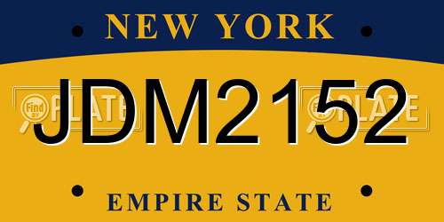 JDM2152 New York License Plate