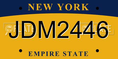JDM2446 New York License Plate