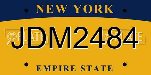 JDM2484 New York License Plate