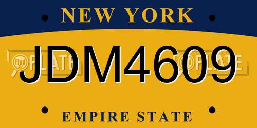 JDM4609 New York License Plate