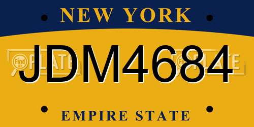 JDM4684 New York License Plate