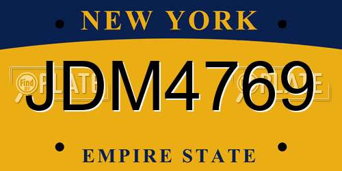 JDM4769 New York License Plate