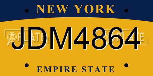 JDM4864 New York License Plate