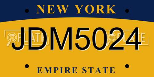 JDM5024 New York License Plate