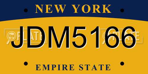 JDM5166 New York License Plate