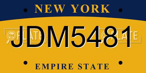 JDM5481 New York License Plate