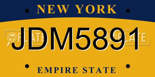JDM5891 New York License Plate