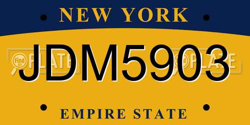 JDM5903 New York License Plate