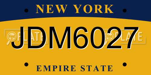 JDM6027 New York License Plate