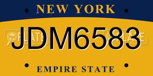 JDM6583 New York License Plate