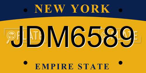 JDM6589 New York License Plate