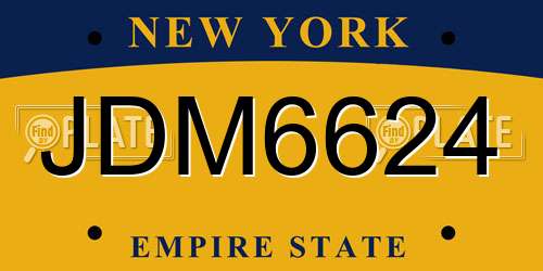 JDM6624 New York License Plate