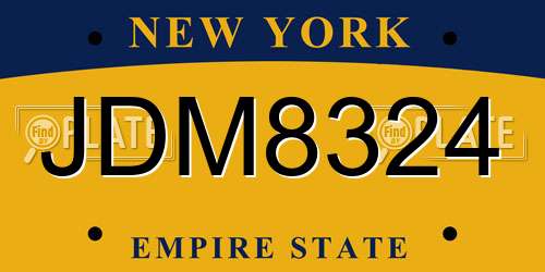 JDM8324 New York License Plate