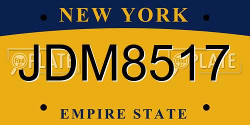JDM8517 New York License Plate