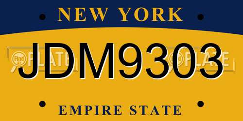JDM9303 New York License Plate
